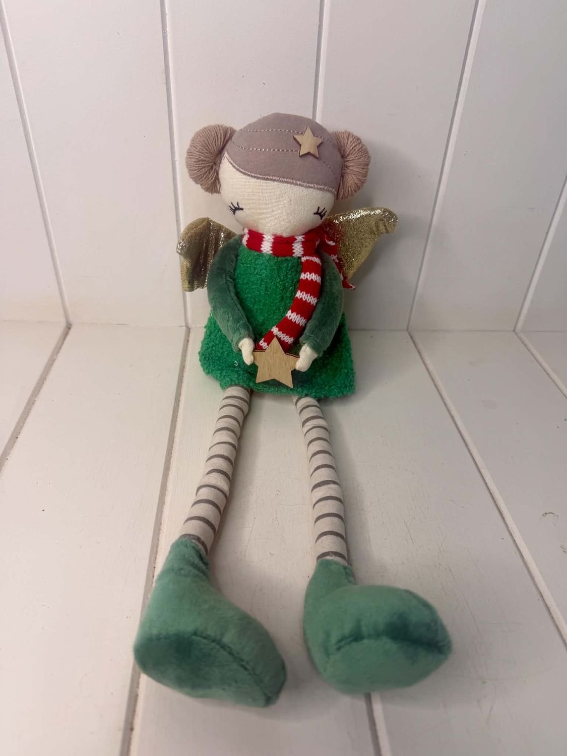 Sitting Christmas Angel Fabric Decoration