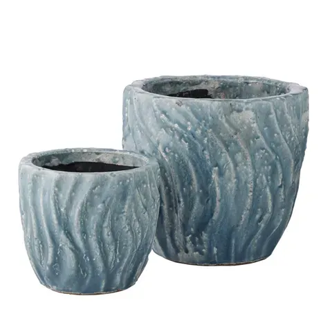 Beckett Ceramic Planter Pot – Denim Blue, Size: Med