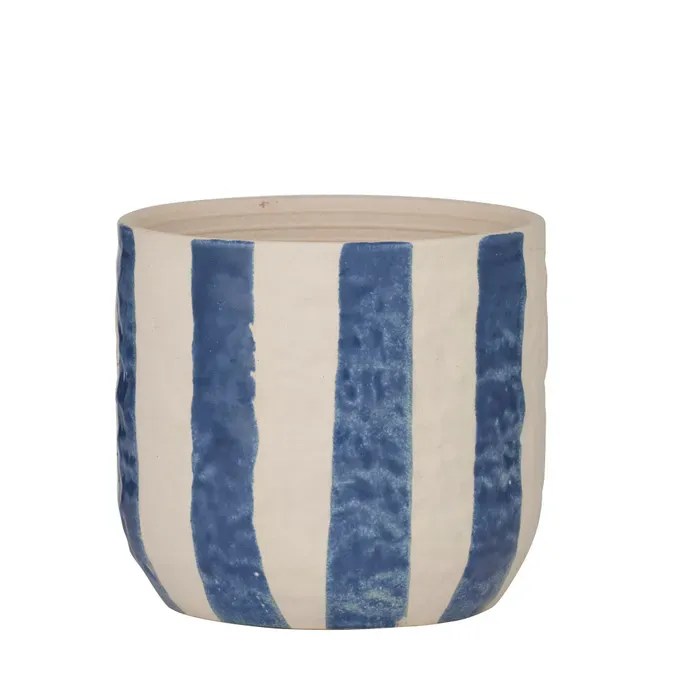 Rayas Ceramic Planter Pot – Denim - 19 x 17cm