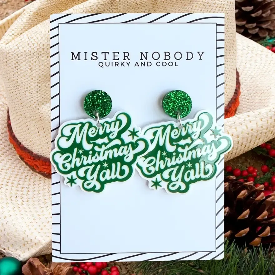 Merry Christmas Y'all Dangle Earrings