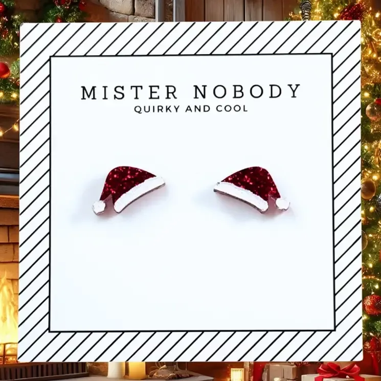 Mini Christmas Hat Stud Earrings