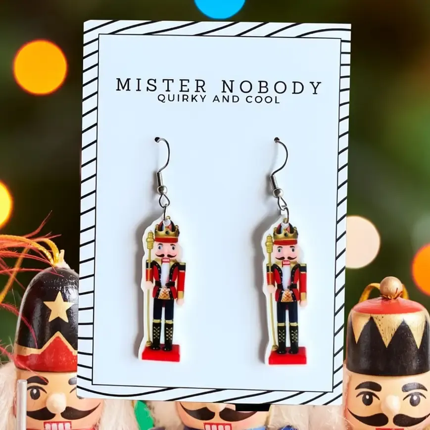 Nutcracker Christmas Dangle Earrings