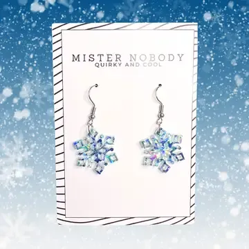 Blue Snowflake Christmas Dangles