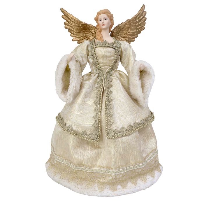 Fabric Angel Christmas Tree Topper – Champagne | 40.5cm