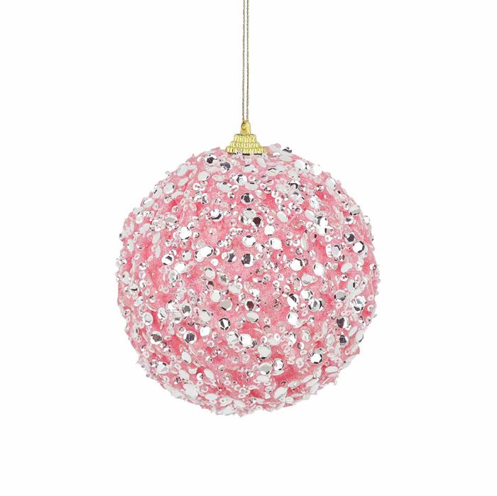 Small Ice Sequin Christmas Ball – Pink | 10cm