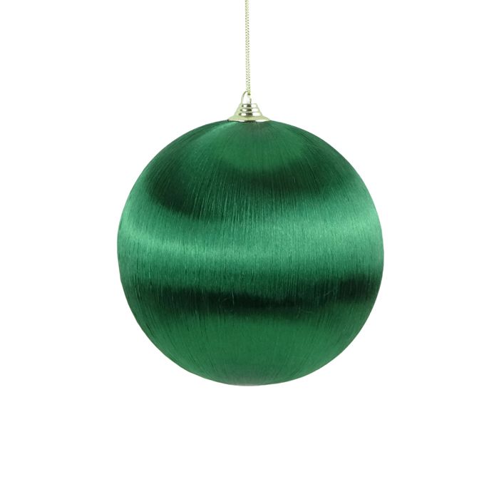 Satin Wrapped Christmas Ball – Emerald Green | 10cm