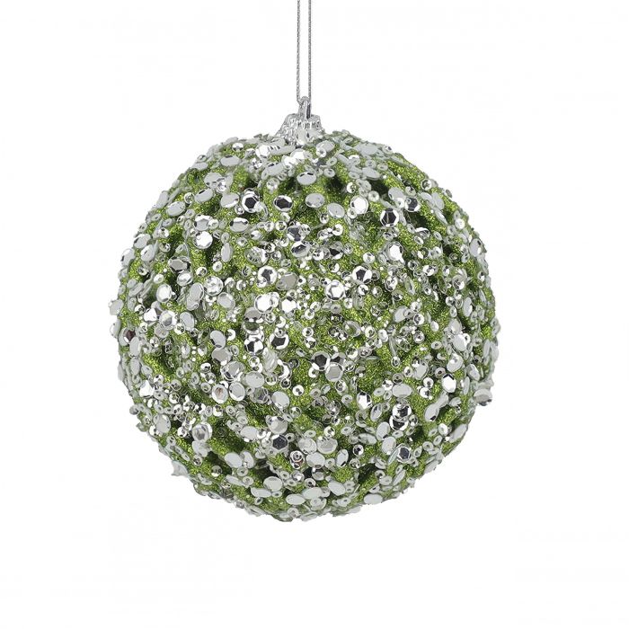 Small Ice Sequin Christmas Ball – Mint | 10cm
