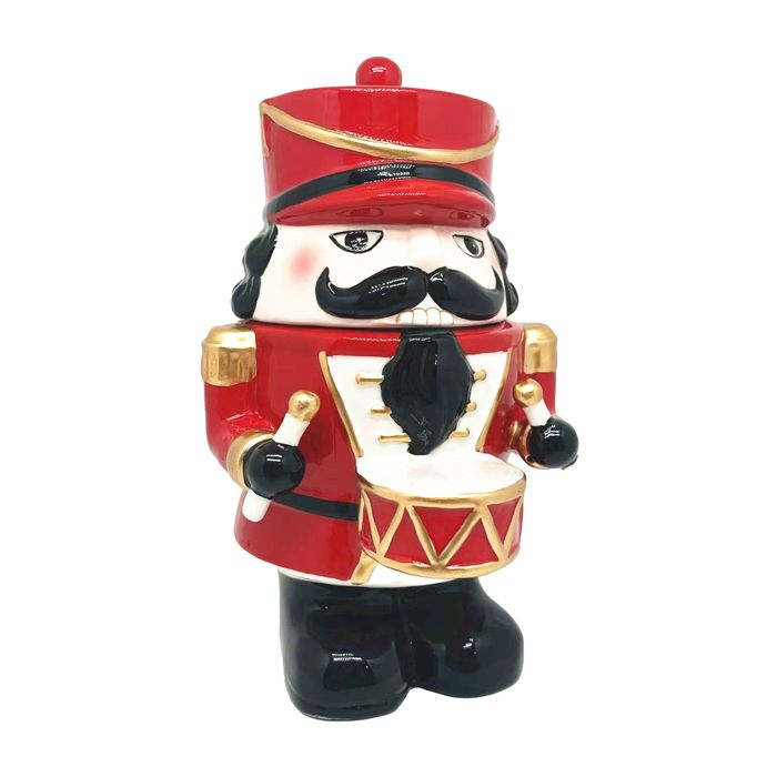 Ceramic Christmas Nutcracker Jar – Red | Small | 20cm