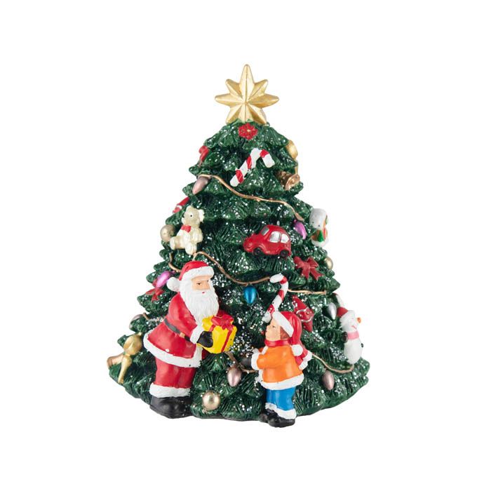 Revolving Musical Christmas Tree – Red &amp; Multicolour | 15.5cm