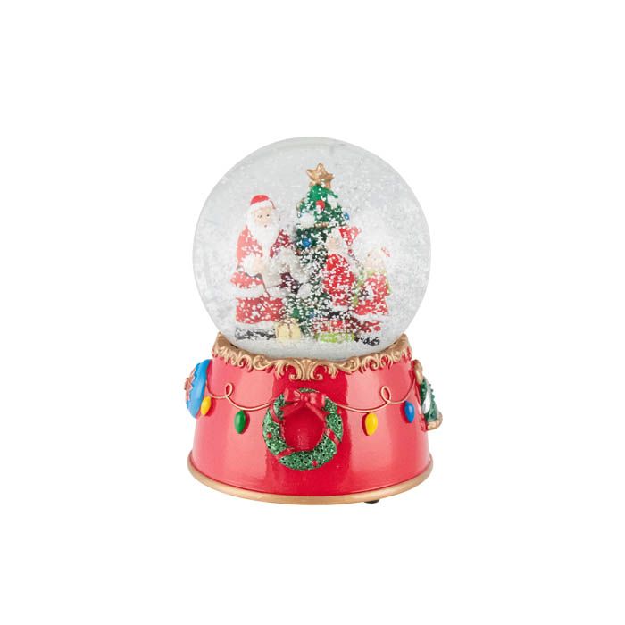 Musical Santa Christmas Snow Globe – Santa &amp; Chimney | 12cm