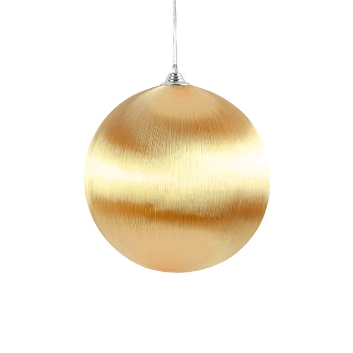 Satin Wrapped Christmas Ball – Champagne | 15cm