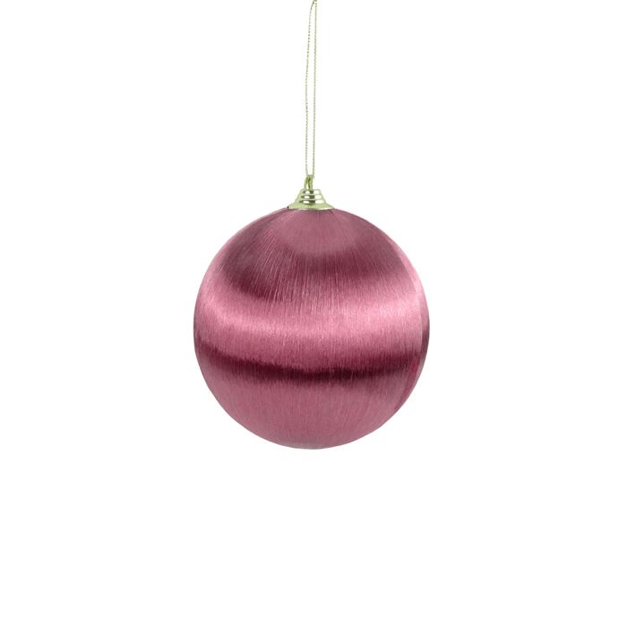 Satin Wrapped Christmas Bauble – Dark Pink | 10cm