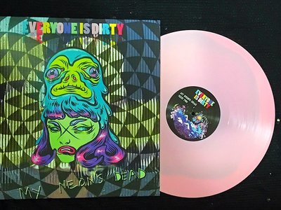 Limited Edition 'My Neon's Dead' LP on Pink Eats Black Vinyl with Lyrics Coloring Book