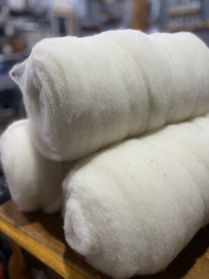 Montana Raised Targhee & BFL Wool Roving White Blend