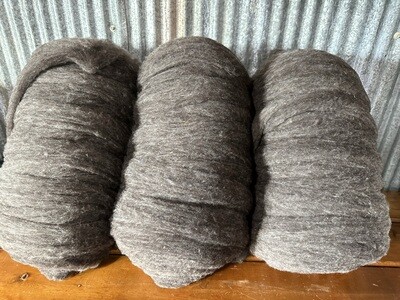Homegrown Targhee Wool Roving Natural Colored