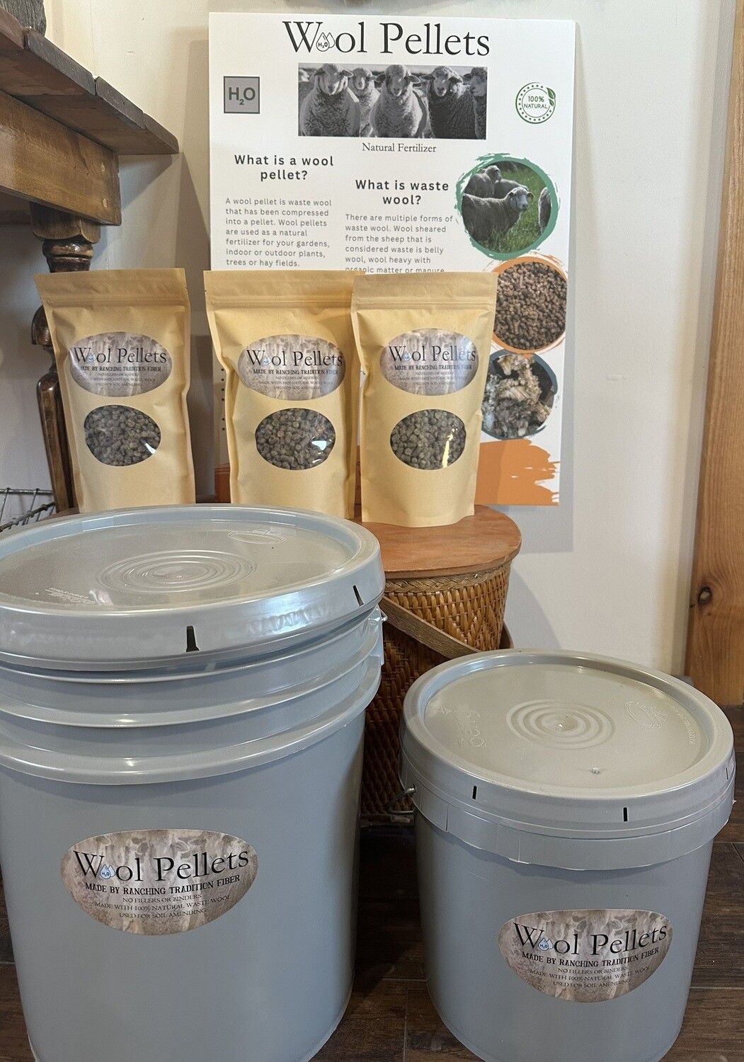 Wool Pellets by Ranching Tradition Fiber - 2 Gallon