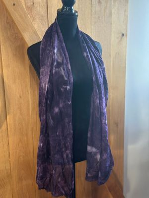 Purple Woven Wool - Silk Blend Scarf