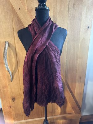 Pink/Burgundy Woven Wool Silk Blend Scarf