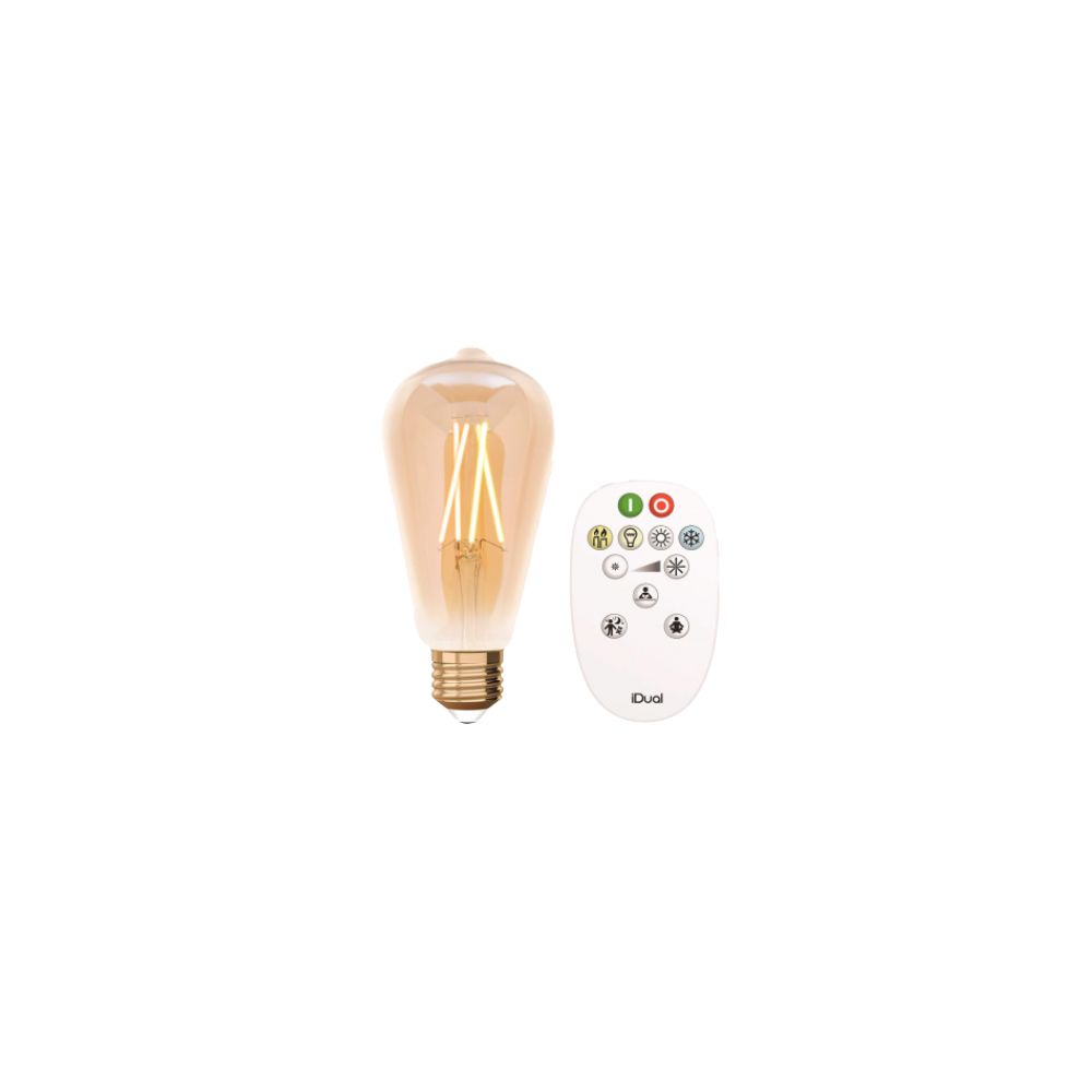 iDual Amber Lamp ST64 E27 Adjustable Whites 60W/806Lumen + RC