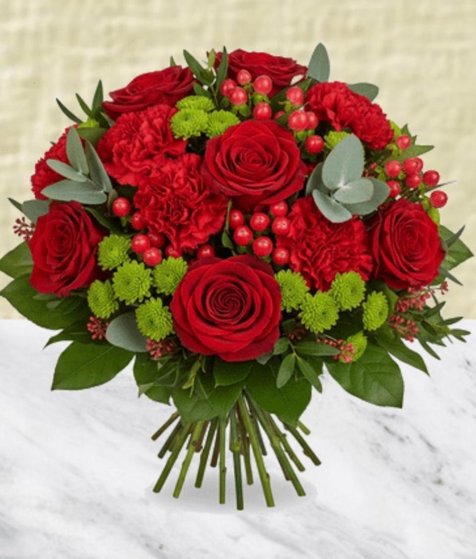 Bouquet Rond "rouge éternel"