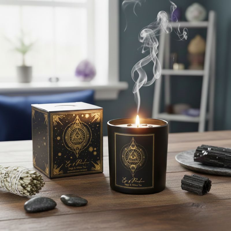 Bougie 3iem Oeil pierre naturelle