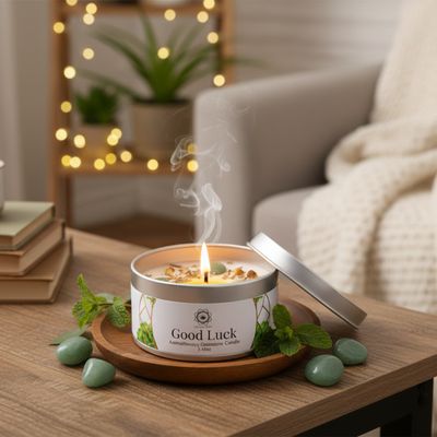 Bougie Bonne Chance pierre naturelle boîte Bougie Bonne Chance pierre naturelle boîte