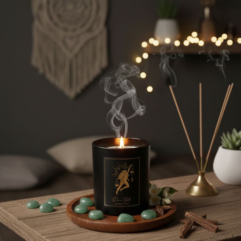 Bougie Divinité Féminine pierre naturelle