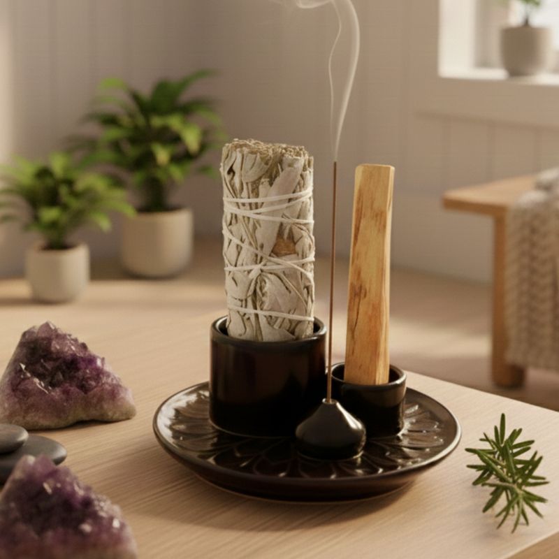 Brûle Encens - Palo Santo - Sauge en céramique