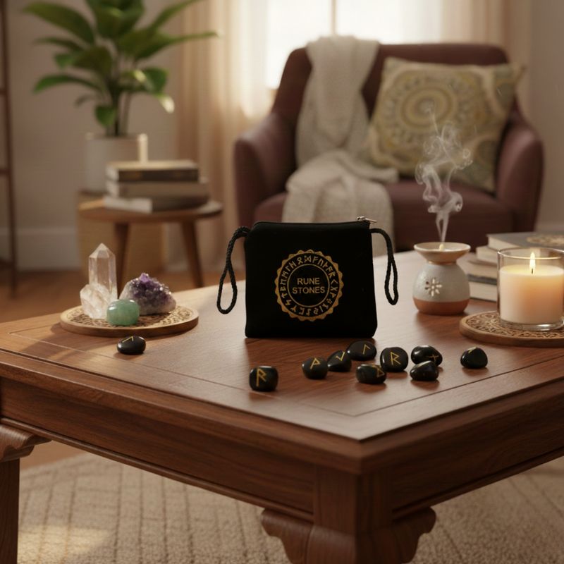 Set Rune Agate Noire Supérieure + E-Book Offert