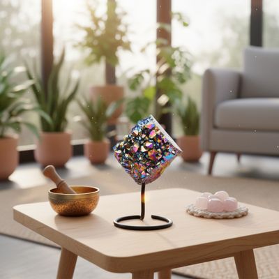 Druse Améthyste Quartz Aura d'Exception sur Présentoir Druse Améthyste Quartz Aura d'Exception sur Présentoir