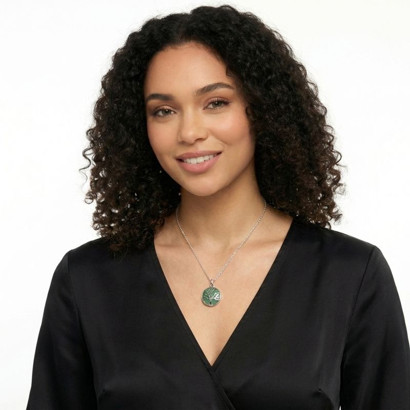 Pendentif Arbre de Vie Rond Aventurine Supérieure