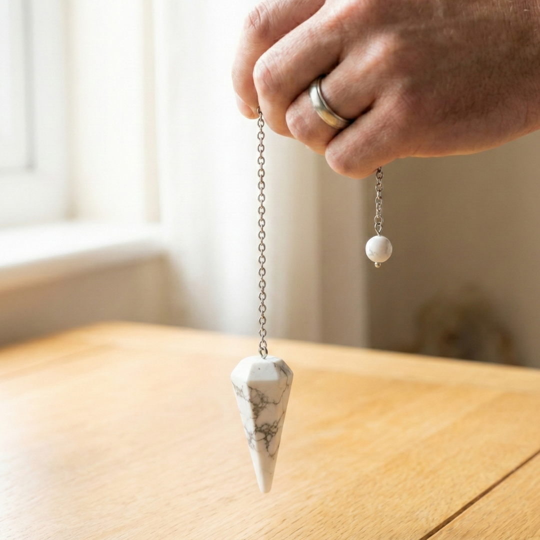 Pendule Howlite forme Cône