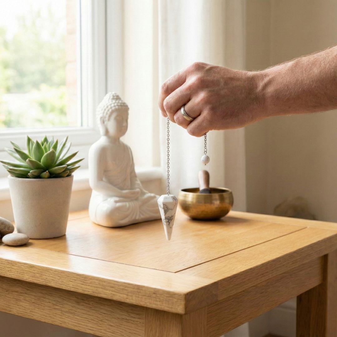 Pendule Howlite forme Cône