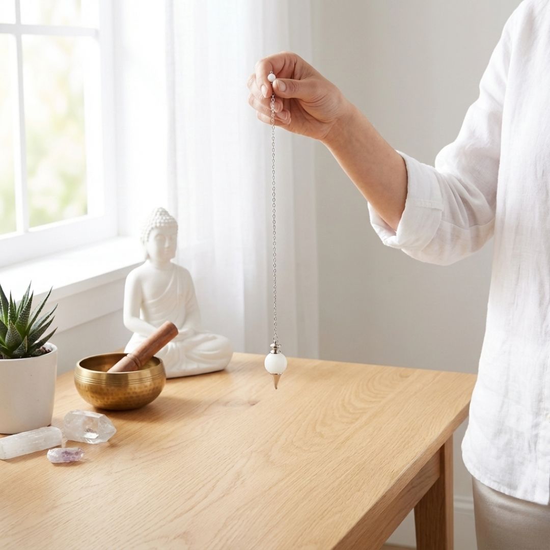 Pendule Cristal de Roche forme Boule