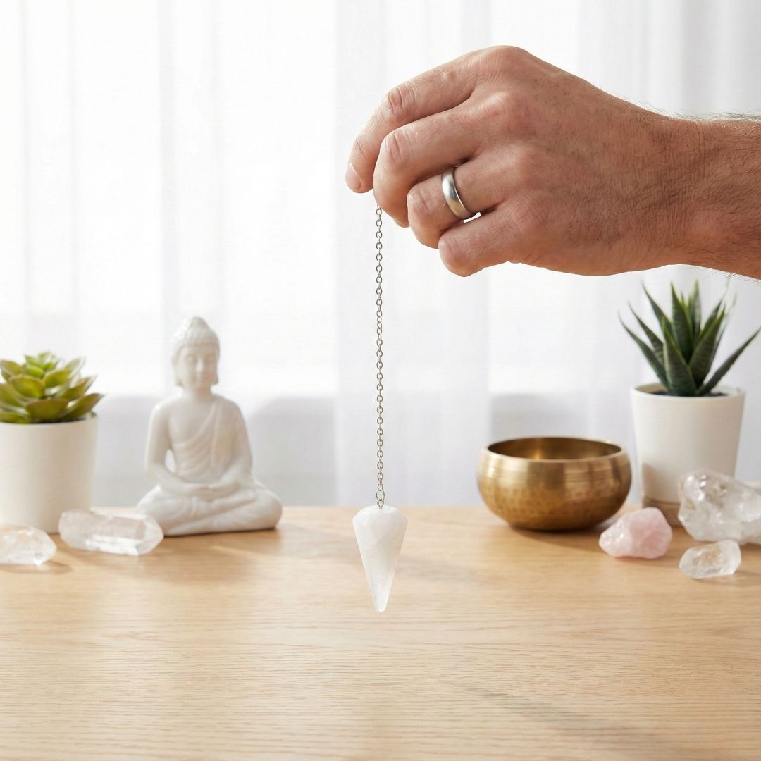 Pendule Cristal de Roche forme Cône