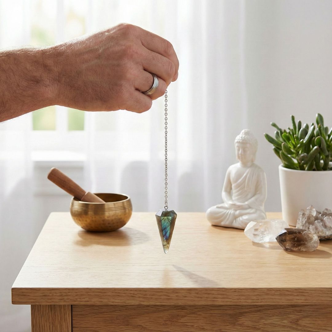 Pendule Labradorite forme Cône