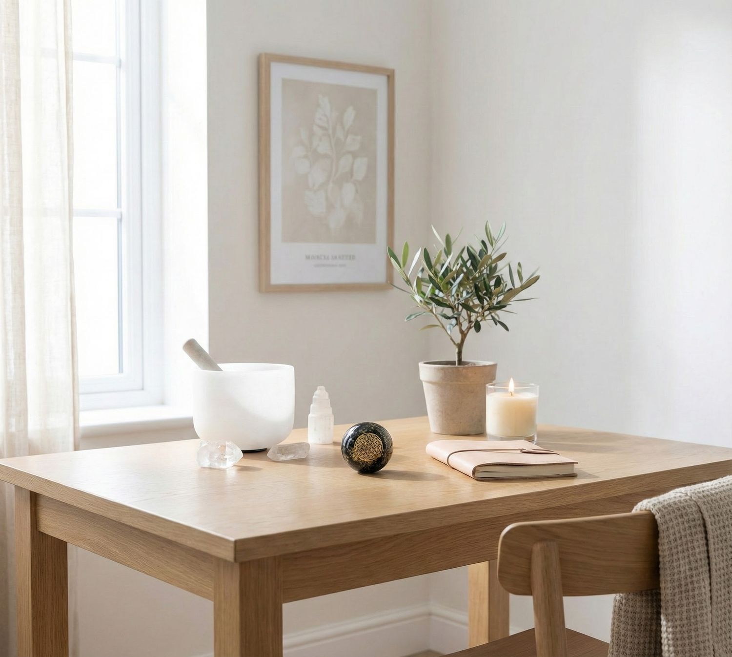 Orgonite Sphère Tourmaline Fleur de Vie