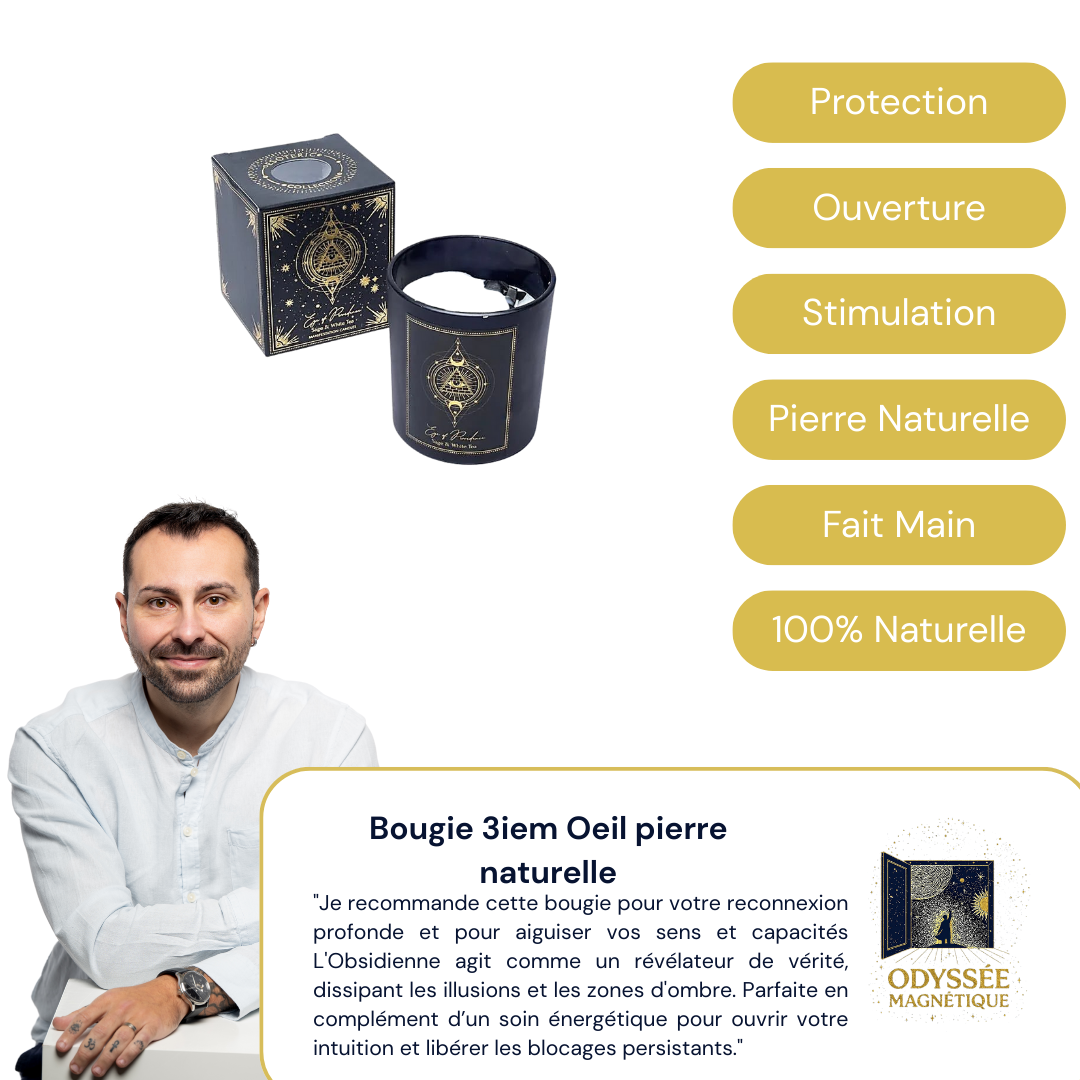 Bougie 3iem Oeil pierre naturelle
