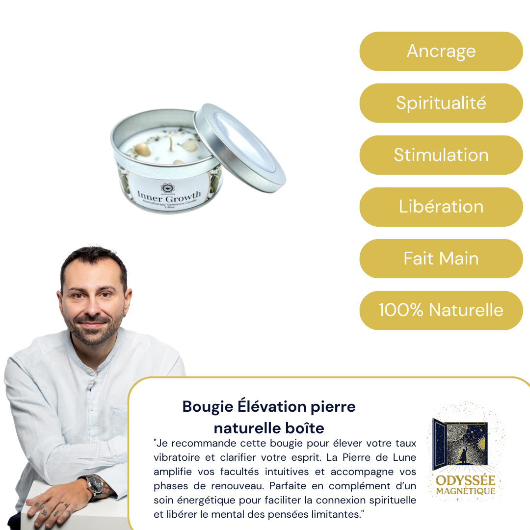 Bougie Élévation pierre naturelle boîte