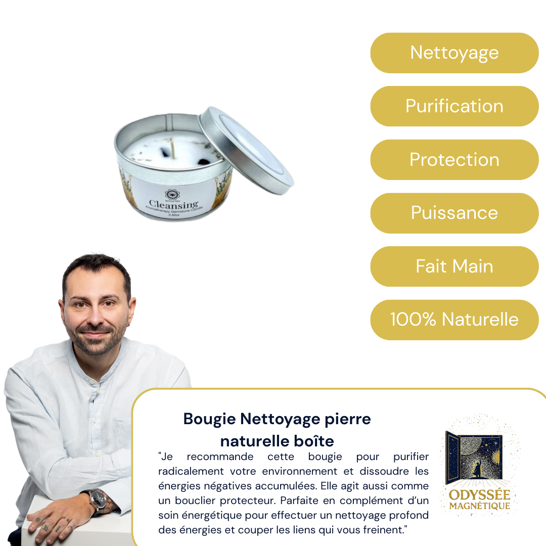 Bougie Nettoyage pierre naturelle boîte