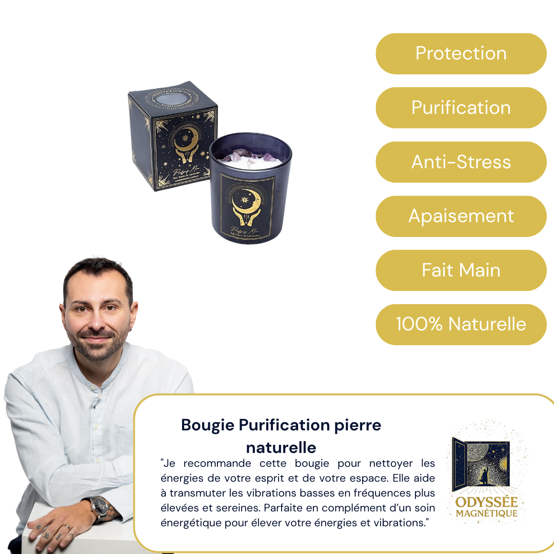 Bougie Purification pierre naturelle