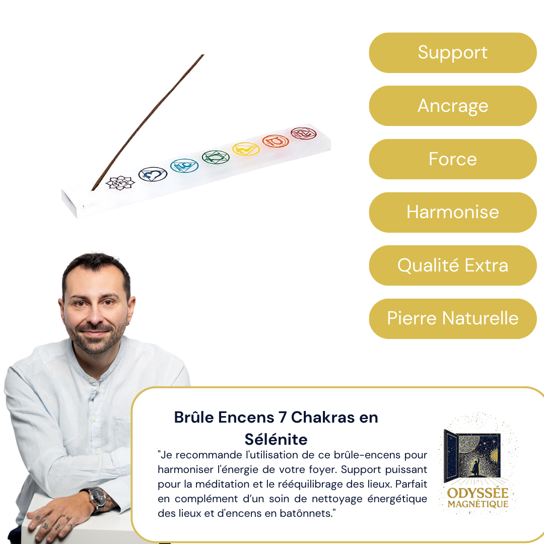 Brûle Encens 7 Chakras en Sélénite