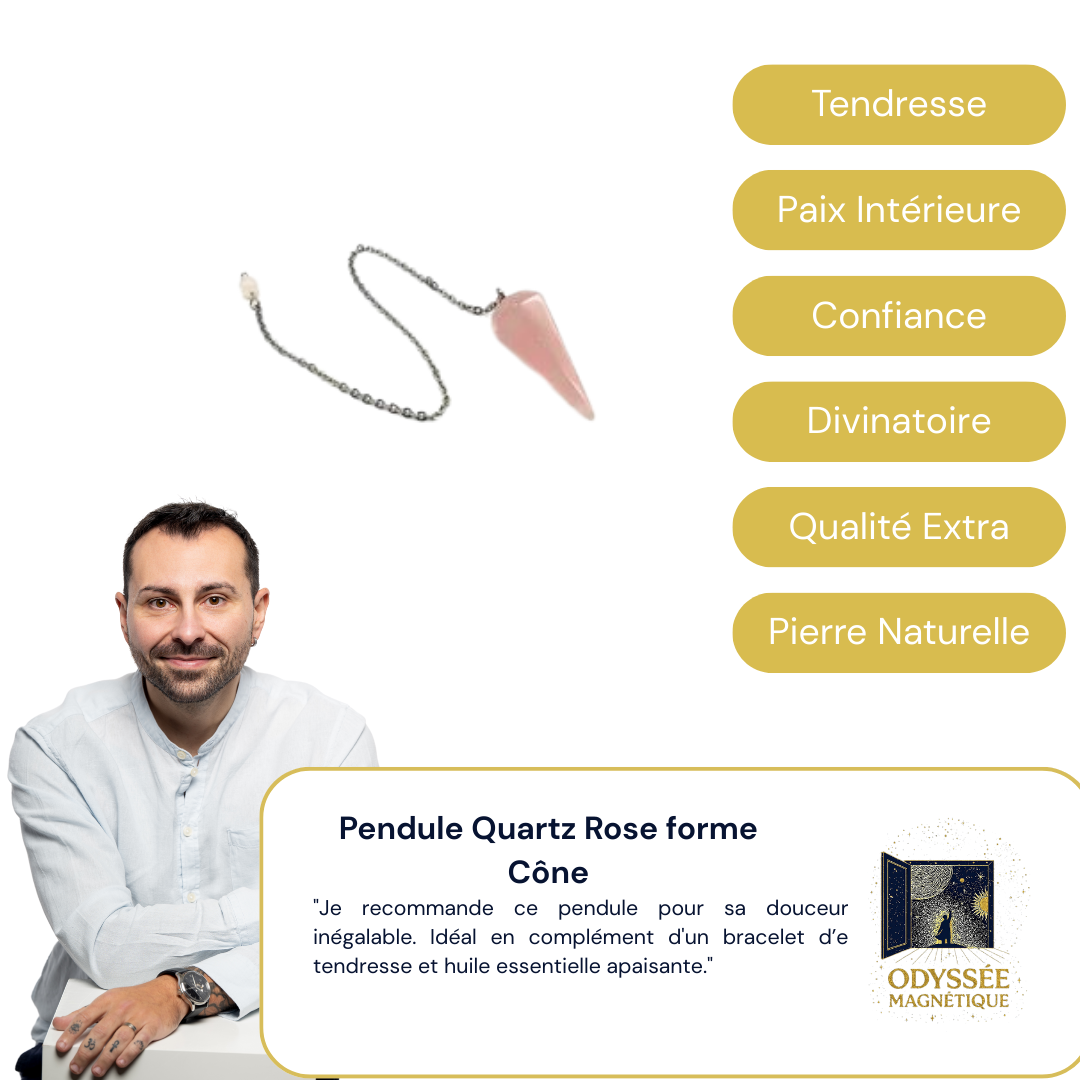 Pendule Quartz Rose forme Cône
