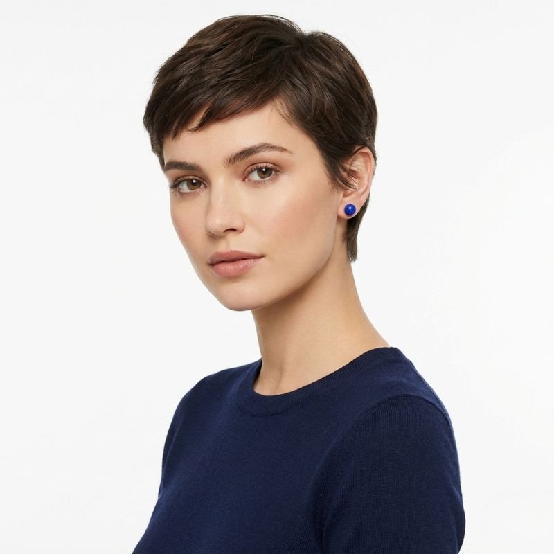 Boucles d'Oreilles Perle Lapis Lazuli Supérieure Boucles d'Oreilles Perle Lapis Lazuli Supérieure