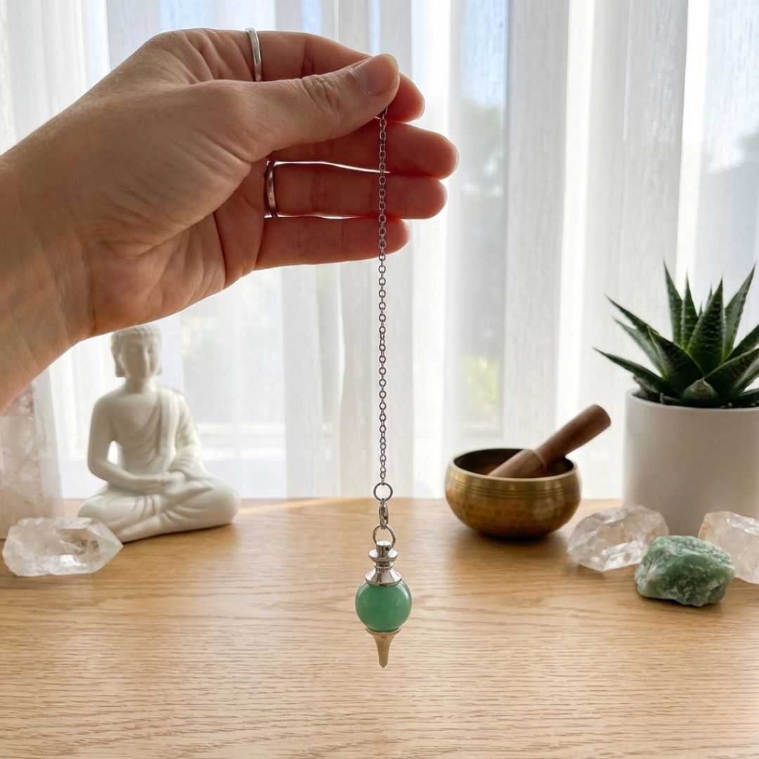 Pendule Aventurine forme Boule Pendule Aventurine forme Boule