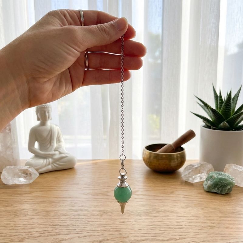 Pendule Aventurine forme Boule Pendule Aventurine forme Boule