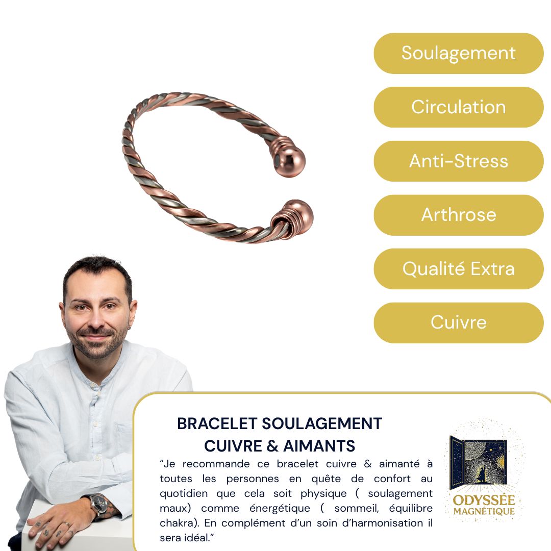 Bracelet soulagement cuivre aimanté