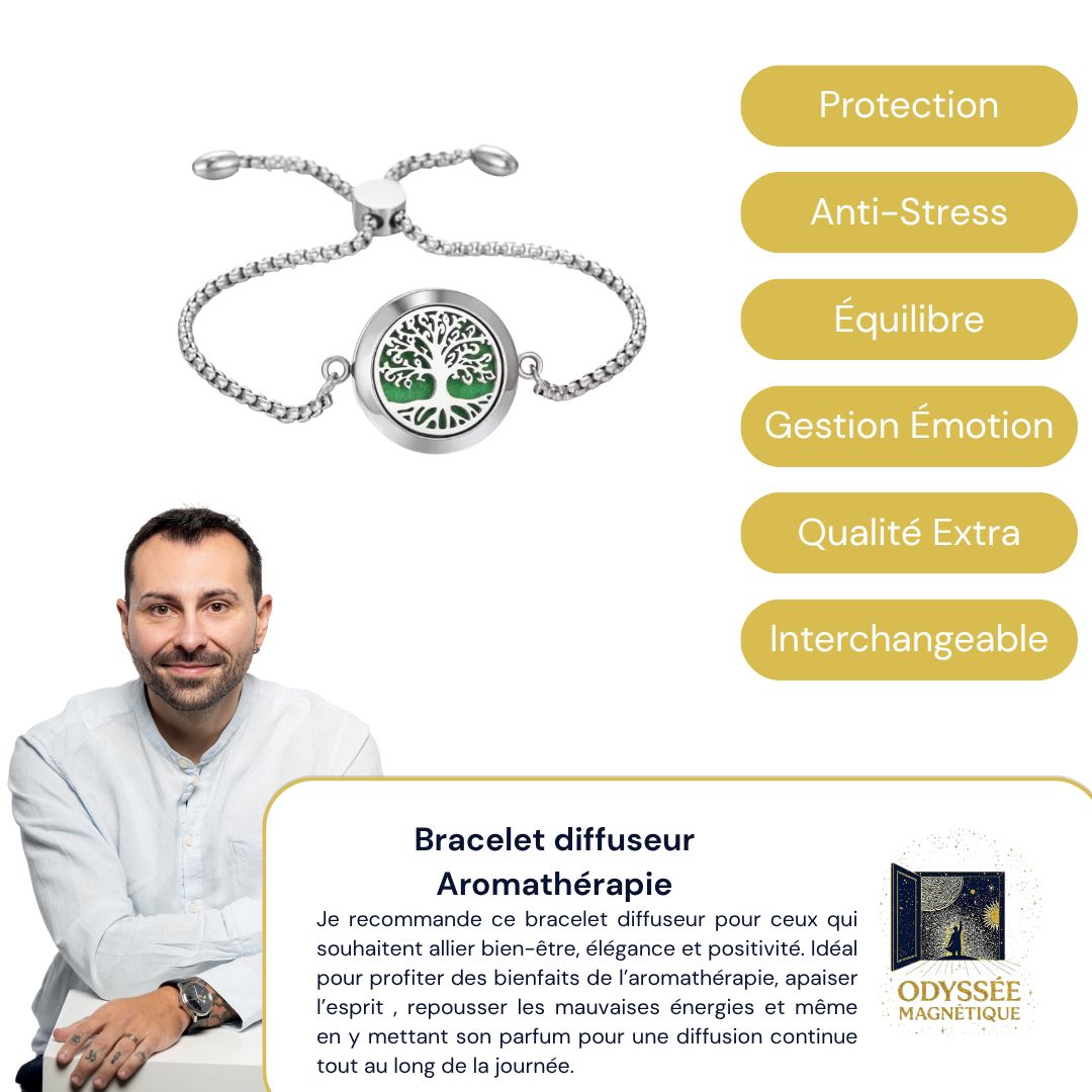 Bracelet et tampons diffuseur huile essentielle