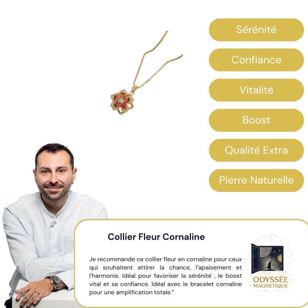Collier Fleur Cornaline