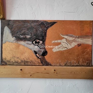 &quot;Reluctant Trust&quot; Original Acrylic Painting on Canvas 2018